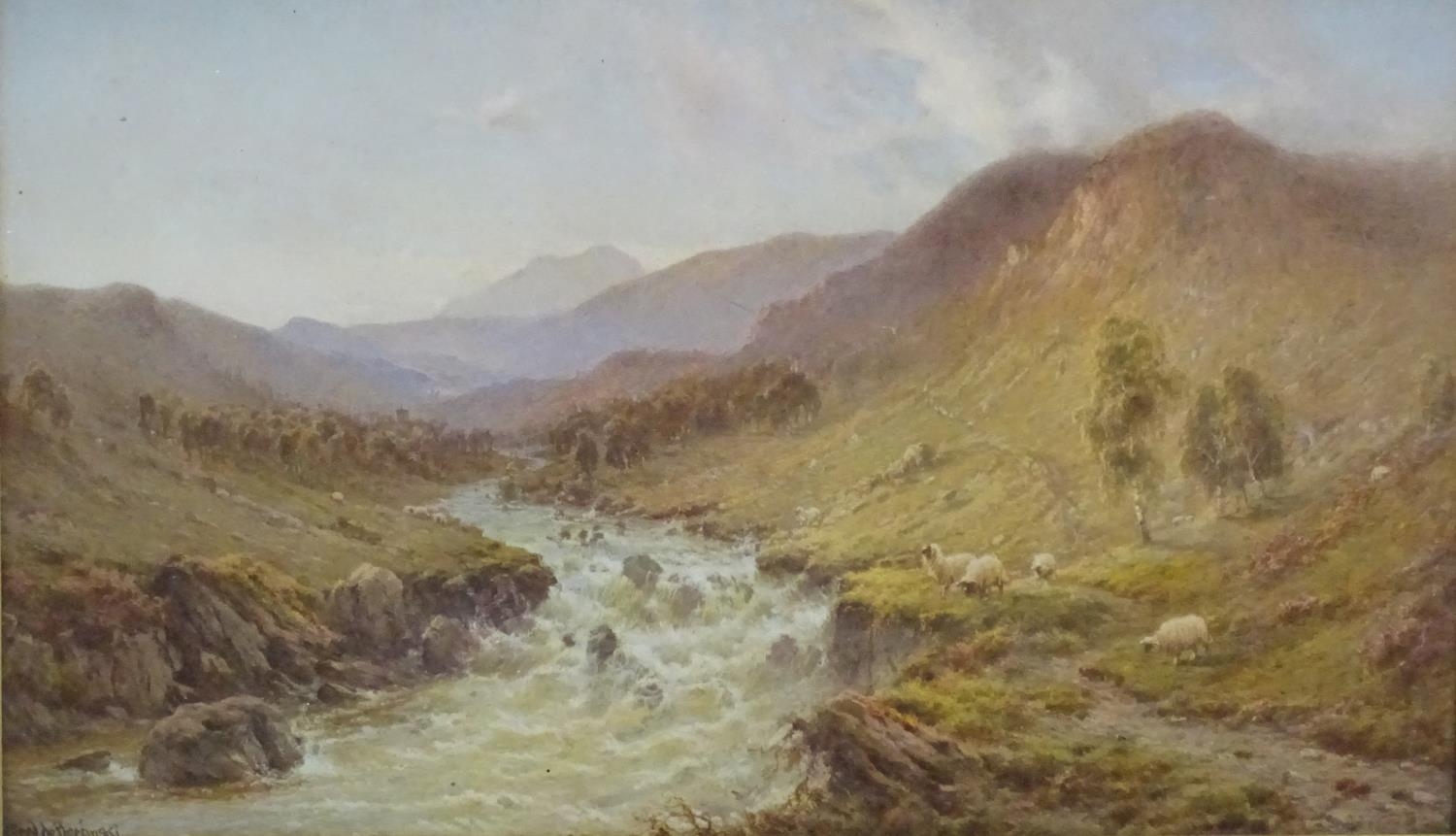 After Alfred de Breanski, Colour print, Highland Pastures, Falls of Inversanaid, Scotland. Facsimile - Image 4 of 6