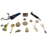 A quantity of miscellaneous items to include various badges, a RAF cap badge, a Royal Army Medical