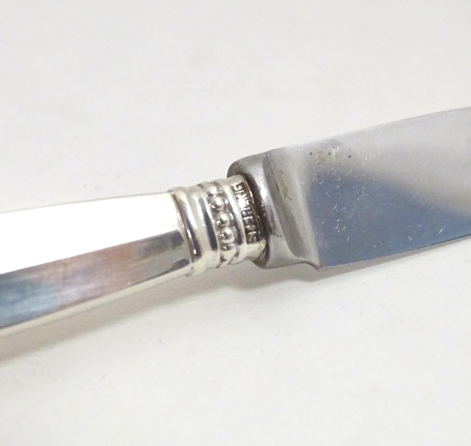 A Danish Georg Jensen sterling silver handled fruit knife / child's knife with acanthus leaf - Image 16 of 16