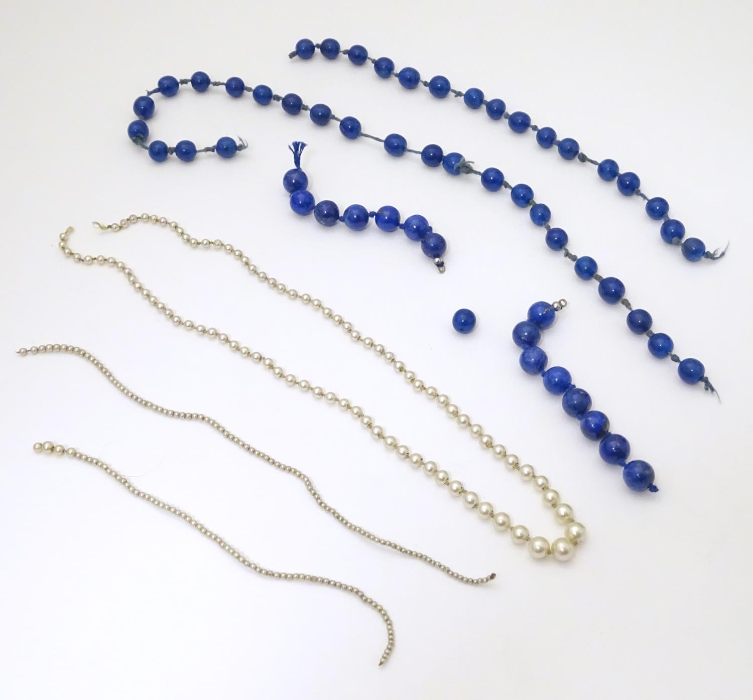 A quantity of lapis lazuli beads etc. Please Note - we do not make reference to the condition of