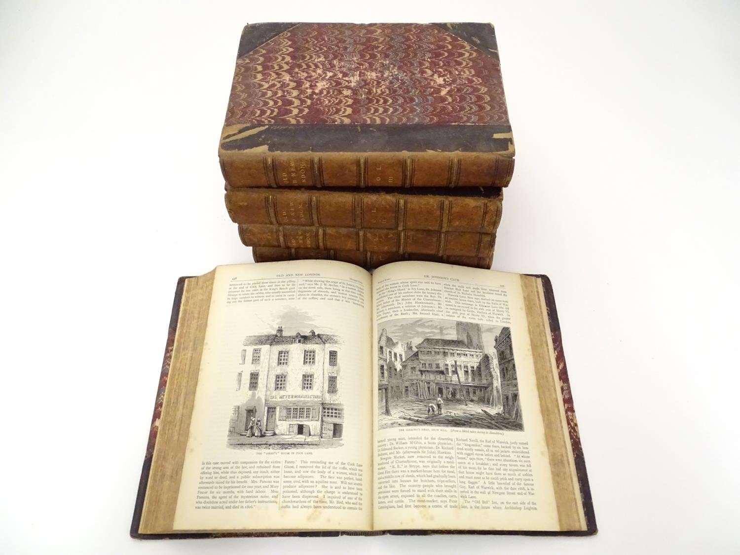 Books: Old and New London (Walter Thornberry, pub. Cassell, Petter & Galpin 1878), five volumes - Image 4 of 7