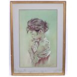 Franco Matania (1922-2006), Italian School, Pastel, A portrait of a young girl. Signed lower