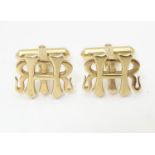 Henley Regatta: A pair of 9ct gold cufflinks with Henley Royal Regatta monogram. Please Note - we do