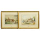 Cheverton White (1830-c.1905), Watercolours, A pair of cottage scenes with figures, one with a horse
