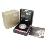 Coin: A Royal Mint 2013 limited edition sterling silver five pounds piedfort proof coin,