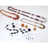 A quantity of assorted vintage bead necklaces and beads the longest approx. 26" long Please Note -