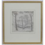 Manner of Charles Gore (1729-1807), Pencil and wash, A wooded path with figures. Ascribed verso.