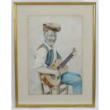 Manner of Moriani, 20th century, Italian School, Watercolour, A portrait of a Neapolitan fisherman