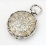 A Victorian silver pocket watch by John Fowle of East Grinstead, the signed movement numbered