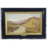 After Alfred de Breanski, Colour print, Highland Pastures, Falls of Inversanaid, Scotland. Facsimile