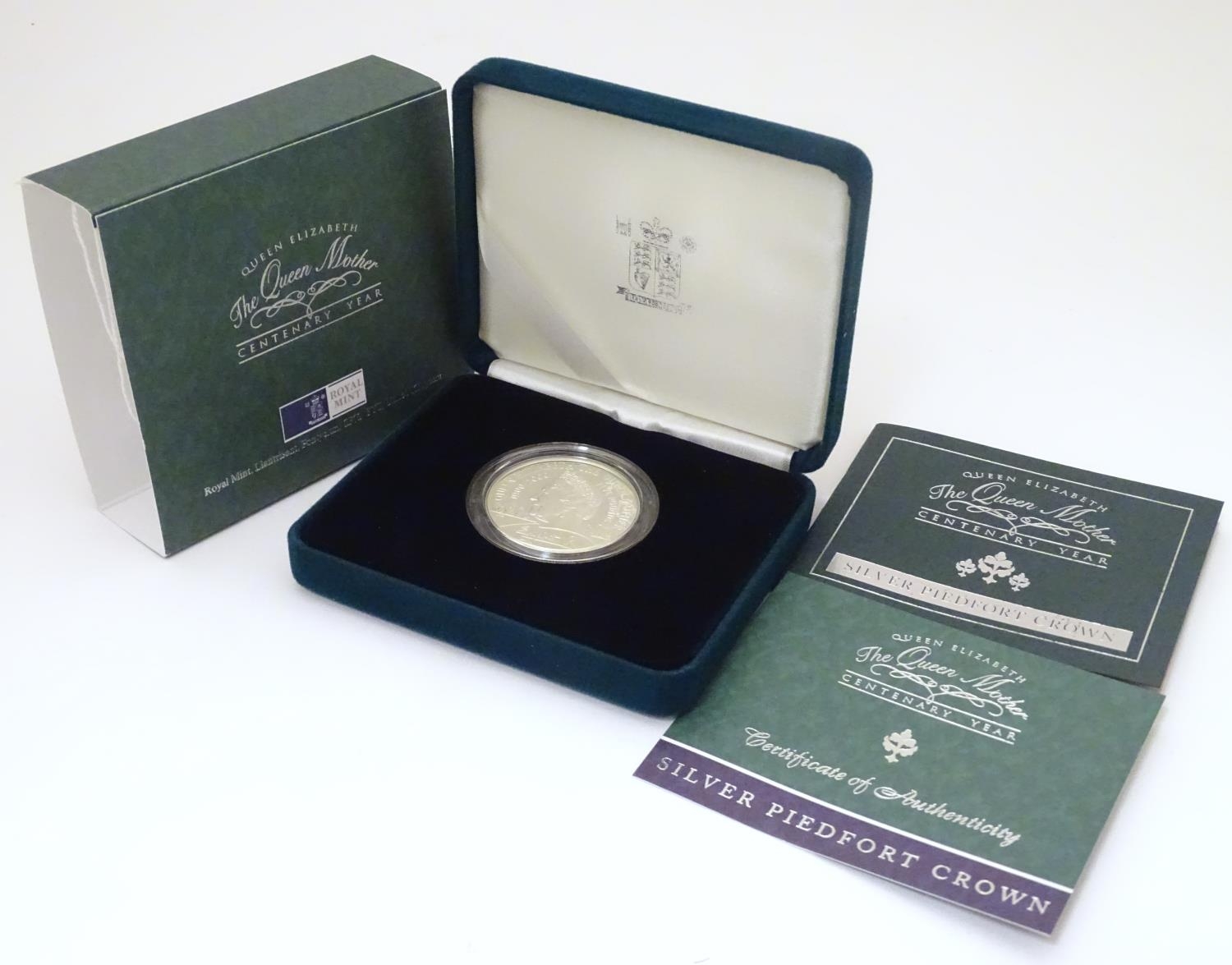 Coin: A Royal Mint 2000, sterling silver five pound piedfort proof crown coin, commemorating the