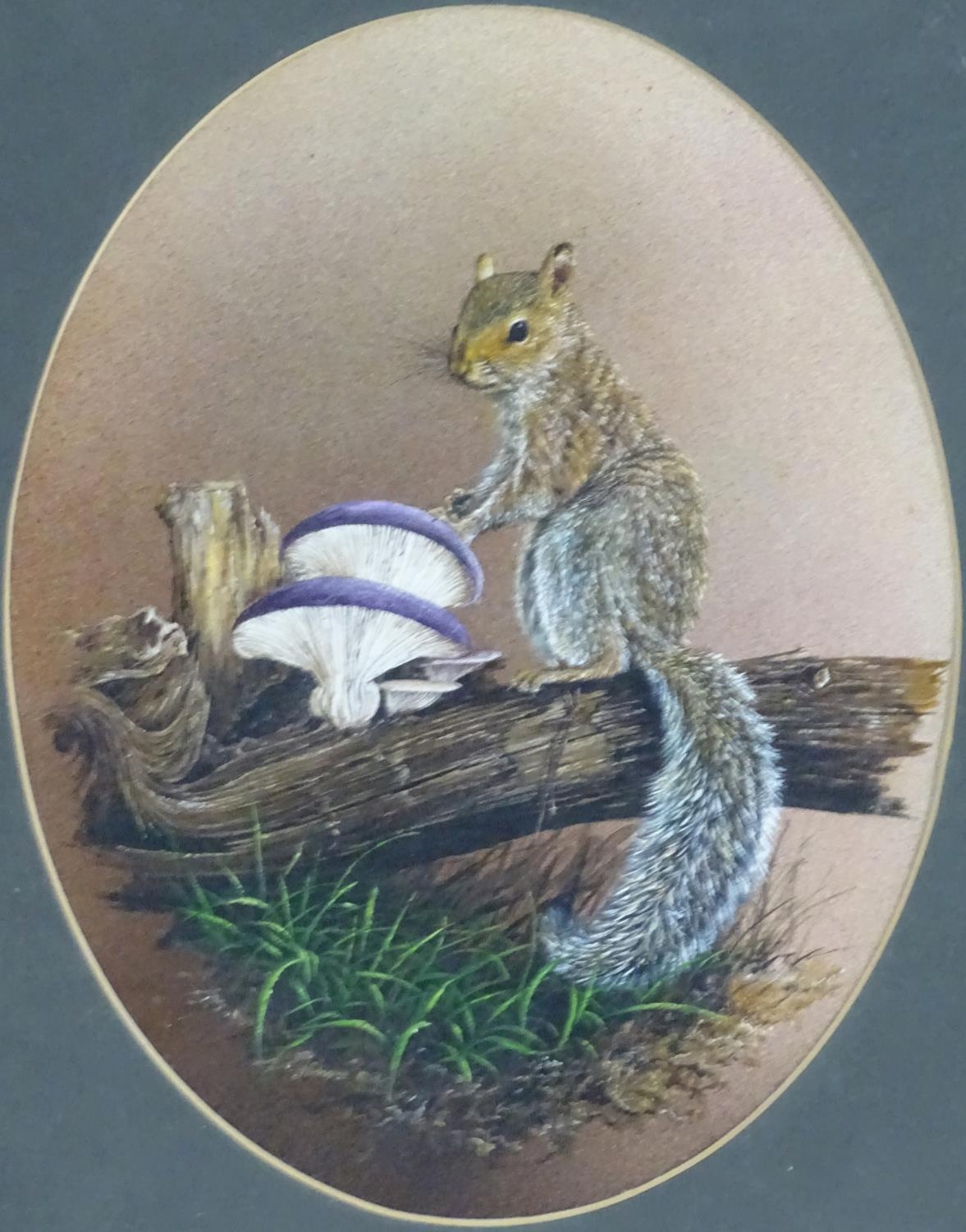 Nicholas, 20th century, Watercolour and gouache, A pair of oval portraits depicting squirrels, one - Image 4 of 6