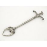 Art Nouveau silver plate sugar tongs with sprung action. Approx 5" long Please Note - we do not make