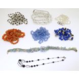 A quantity of assorted vintage bead necklaces , various examples. Please Note - we do not make