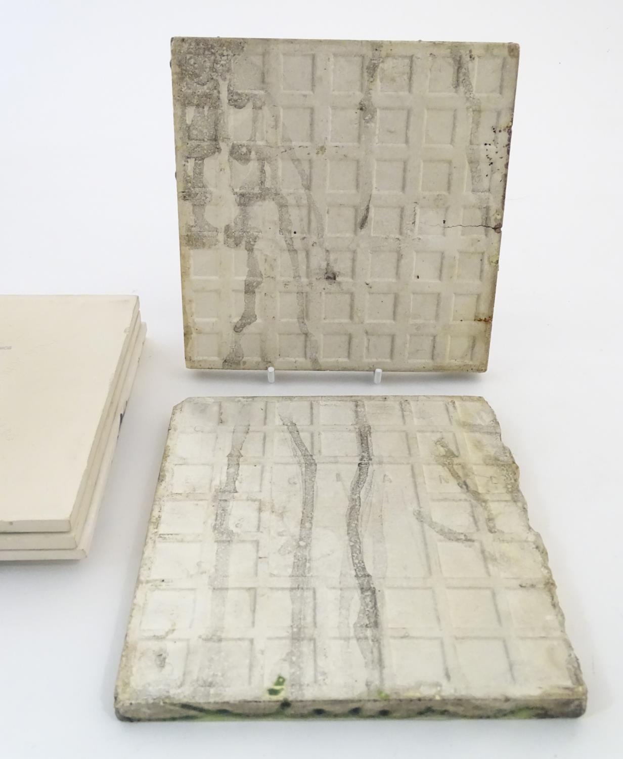 Six ceramic tiles, to include floral and foliate examples by Kenneth Clark Ceramics, and two - Image 15 of 15