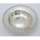 A small silver dish formed as an Armada dish. Hallmarked Sheffield 1983 maker Poston Products Ltd. 3