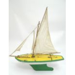 Toy: A mid-20thC model / pond yacht / boat Northern Star by Star Yacht, Birkenhead, painted solid