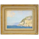 Edward Holroyd Pearce (1901-1990), Oil on board, A coastal view of Vico Equense, Italy, with the