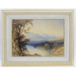 James Duffield Harding (1798-1863), Watercolour, A mountainous landscape scene with figures.