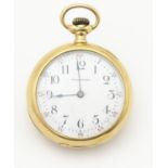 A Waltham pocket / fob watch, the movement signed The American Waltham Watch Co., 18ct gold case