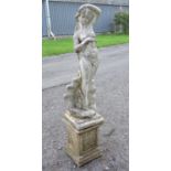 Garden & Architectural, Salvage: a 20thC reconstituted stone statue formed as Botticelli's venus,