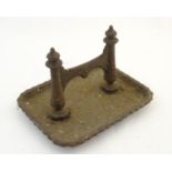 A 19thC cast iron boot scraper and tray, 13 3/4" wide Please Note - we do not make reference to