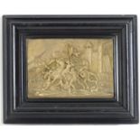 A late Victorian cast and moulded relief depicting the Siege of Orleans with Joan of Arc, after a