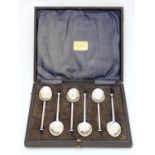 A set of 6 seal top teaspoons hallmarked Sheffield 1924 maker Cooper Brothers & Sons Ltd approx 4"