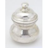 A continental white metal lidded pot 2 3/4" high Please Note - we do not make reference to the