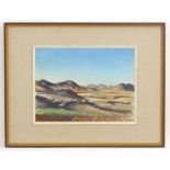 Bridget Elliott, 20th century, African School, Oil on board, Asmara, An Eritrean rocky landscape