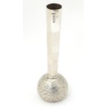 A Elizabeth II silver bud vase with textured base, hallmarked Birmingham 1973, maker Deakin &