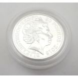 A 2015 silver £20 coin, commemorating the 50th anniversary of the death of Sir Winston Churchill,