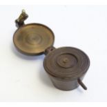 A set of cased Victorian graduated bronze troy cup weights, possibly pharmacy / apothecary