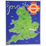 A British Field Sports Society poster Join The British Field Sports Society. Depicting a Map of