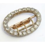 A 19thC buckle with paste stone detail. Approx. 1 3/4" x 2 1/2" Please Note - we do not make