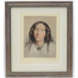 After Sir Frederic William Burton (1816-1900), Mezzotint, A portrait of the novelist George Eliot (