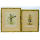 After Elyse Ashe Lord (1900-1971), Limited edition coloured etchings, no 12/16 and 20/75, Indonesian