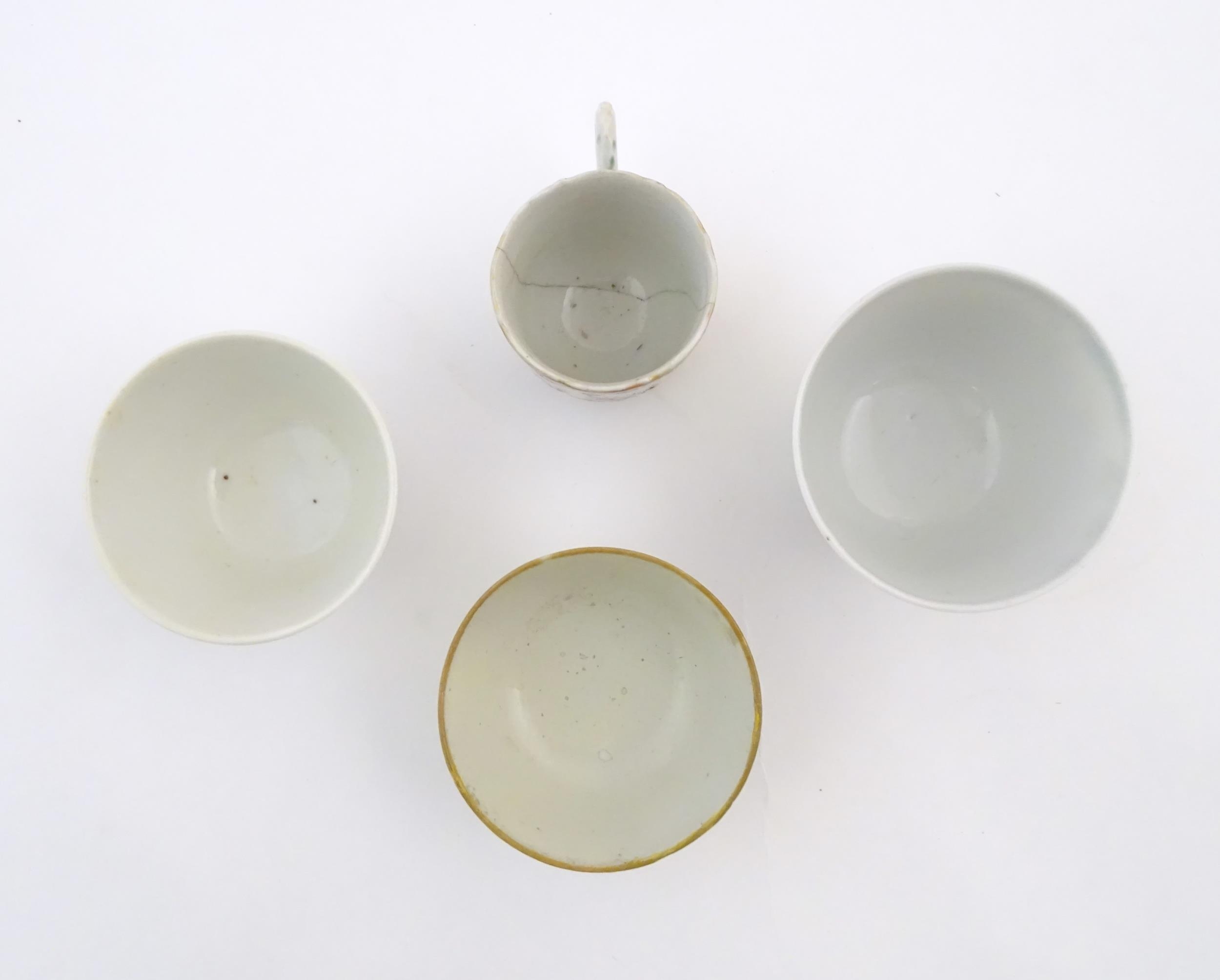 A quantity of assorted Chinese tea bowls, wine cups and saucers. Saucer decoration to include a - Image 10 of 12