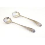A pair of Geo III silver salt spoons. Hallmarked London 1812 maker Peter & William Bateman. 4"