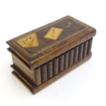 An early 20thC Italian Ricordo Sorrento ware puzzle jewellery box in the form of a collection of