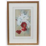 E. Dean, Early 20th century, Watercolour and gouache, A still life study of flowers. Signed and