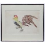 Rosamund C. Jones, 20th century, Limited edition colour etching no. 1 / 75, Cock with a Feather, A