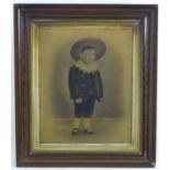 Late 19th century, Pastel on paper, A portrait of a four year old boy in formal attire of a velvet