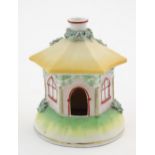 A Staffordshire pottery pastille burner modelled as a cottage. Approx. 4" high Please Note - we do