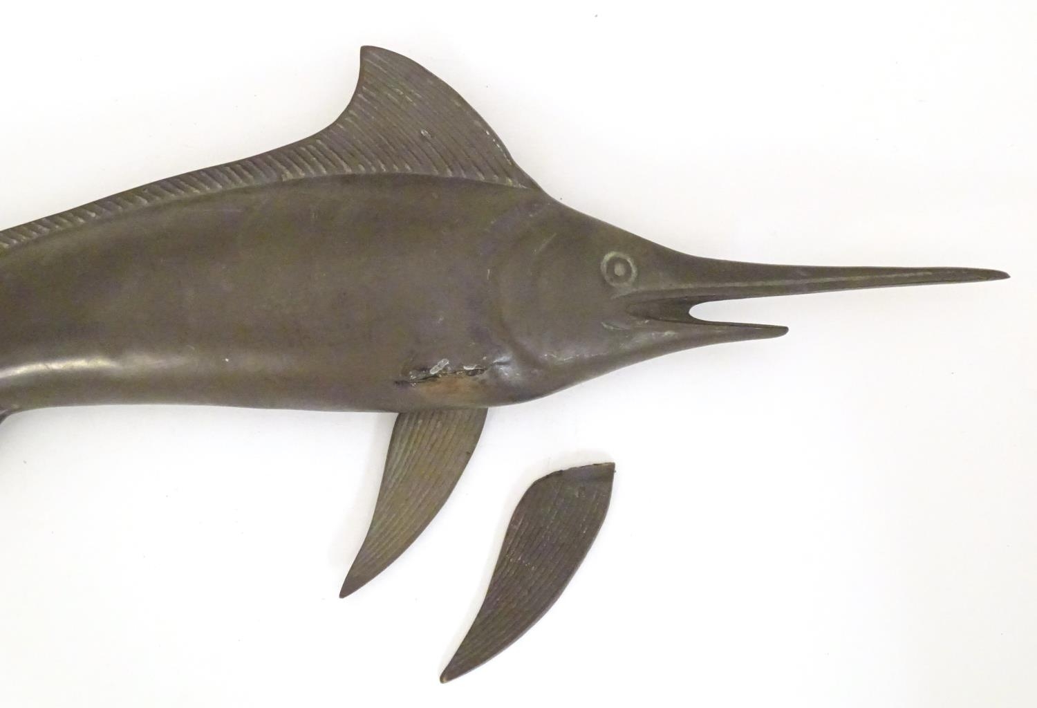 A 20thC cast bronze sculpture modelled as a swordfish. Approx. 19 1/2" long Please Note - we do - Image 6 of 6