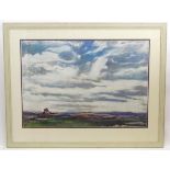 F.M., 20th century, Irish School, Oil on paper, A country landscape scene with a cottage and