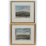 18th century, Two hand coloured engravings, View of Colchester in Essex, and View of Guildford in