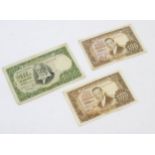 Three Spanish El Banco de Espana bank notes / currency to include two 100 pesetas notes depicting