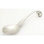 Scandinavian silver : A Danish silver salt spoon marked Georg Jensen & Wendel Sterling Denmark. 2