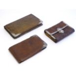 Three Victorian leather purses / wallets with silver mounts, one hallmarked London 1892, maker
